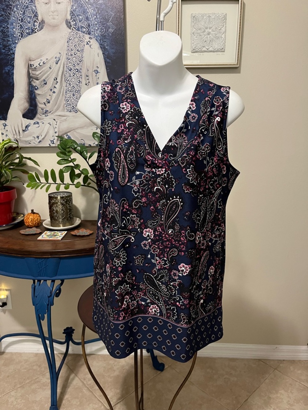 89th & Madison Paisley Tank Top - S